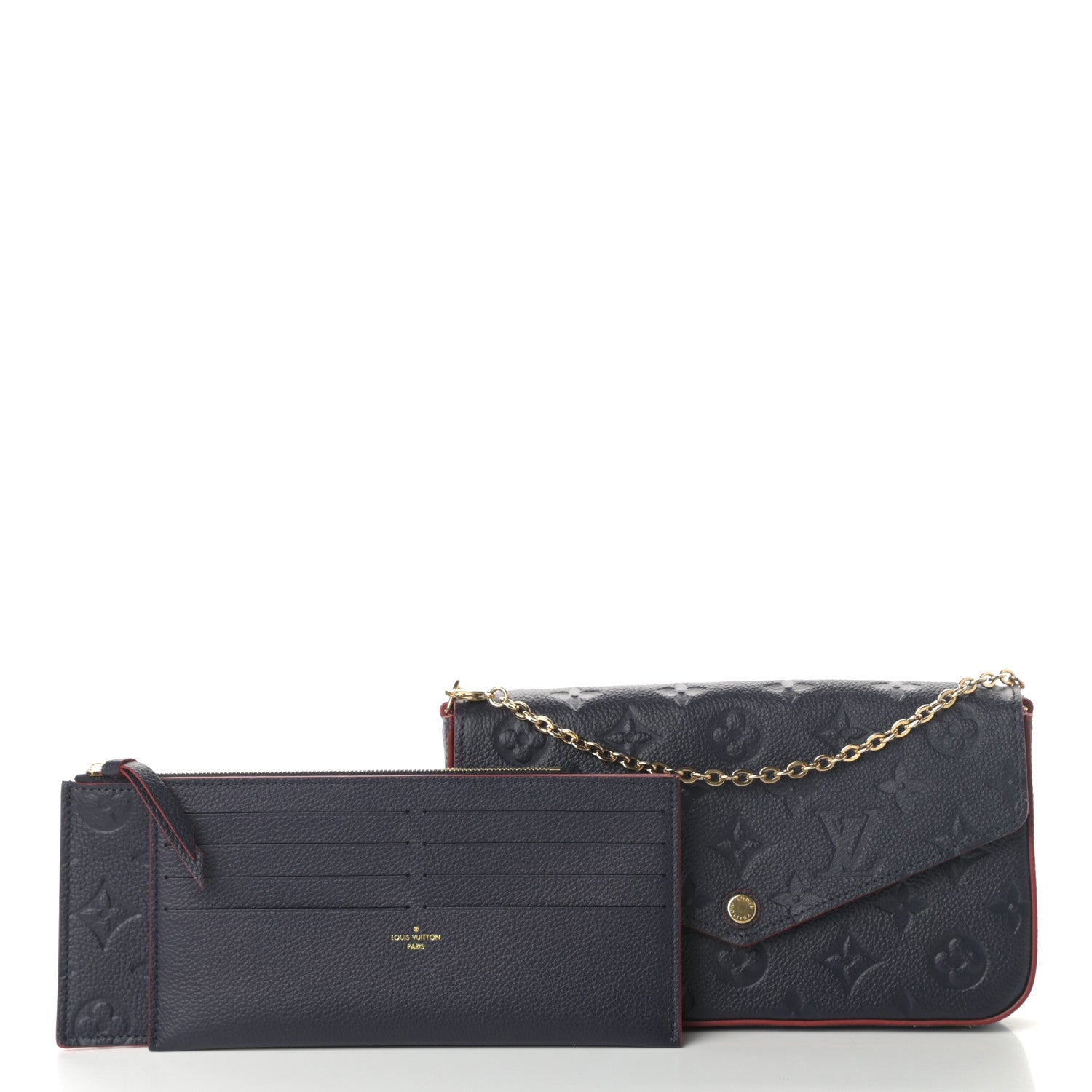 Louis Vuitton Empreinte Pochette Felicie Chain Wallet Marine Rouge 3 of 9
