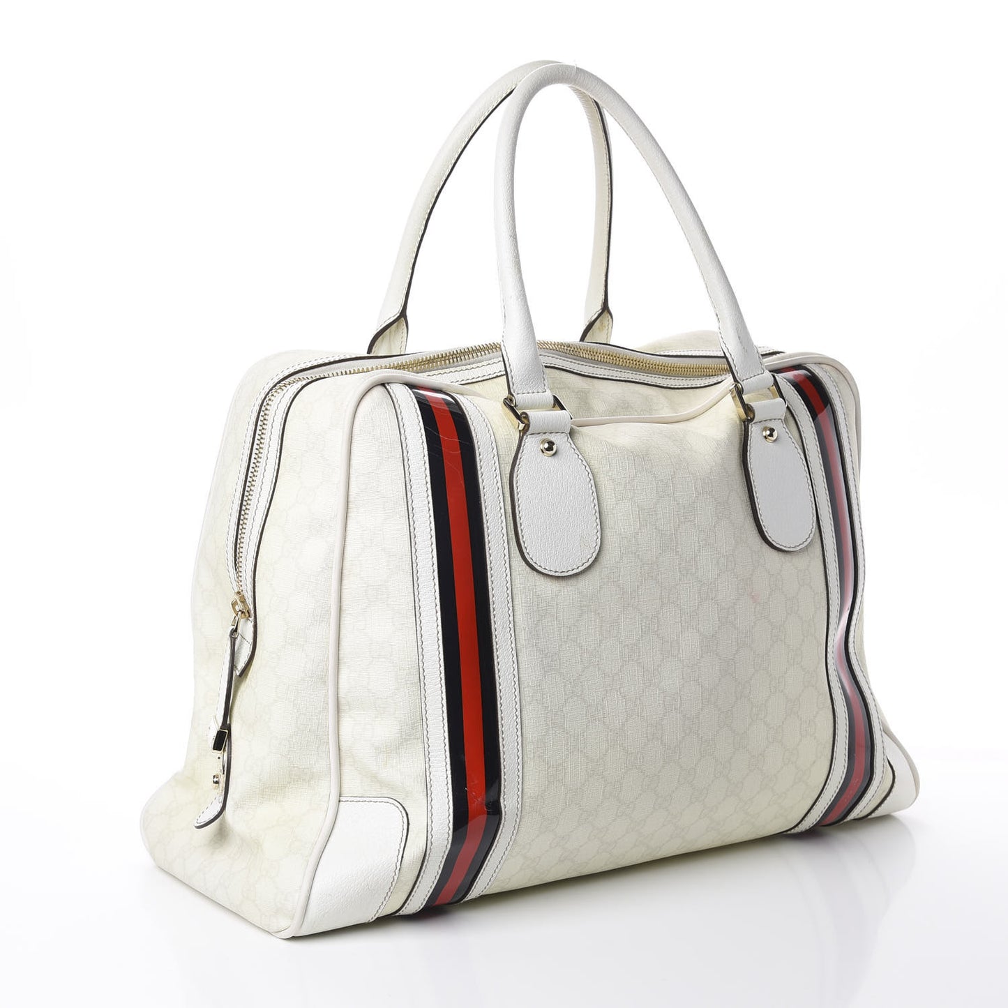 GG Plus Monogram Duffle Bag White