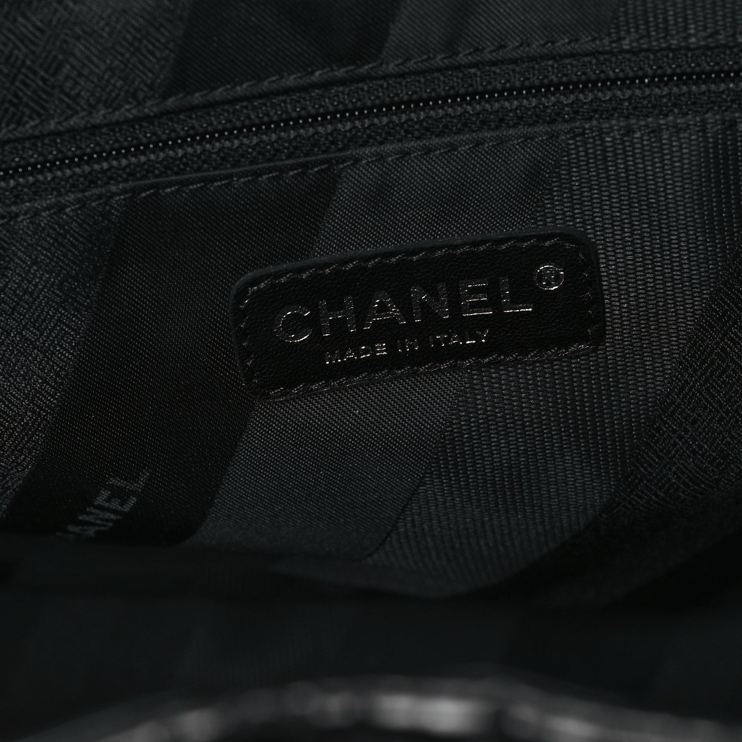 Chanel Glazed Calfskin Lambskin Quilted Portobello Tote Black Grey 6 of 11