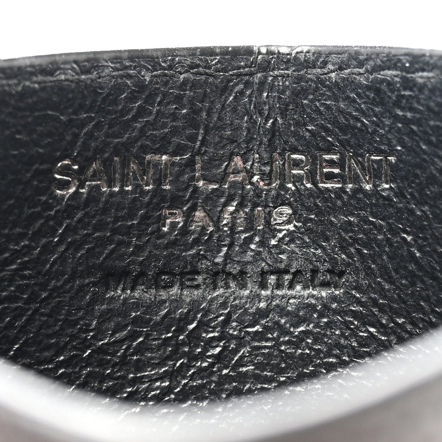 Saint Laurent Grain De Poudre Matelasse Chevron Monochrome Monogram Credit Card Case Black 6 of 12