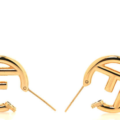 Fendi Metal FF Hoop Earrings Gold 3 of 5