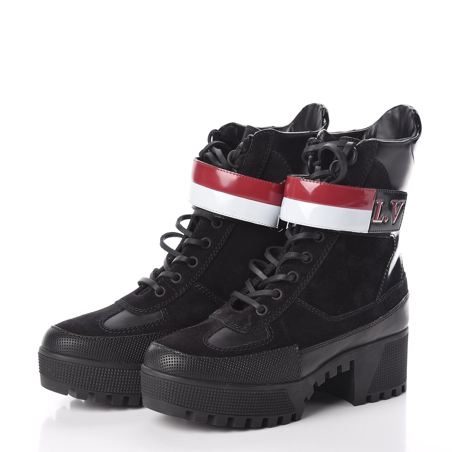 Suede Calfskin Laureate Platform Desert Boots 37 Black