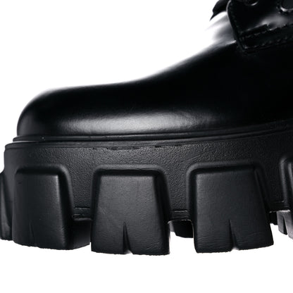 Prada Spazzolato Rois Re-Nylon Metal Triangle Logo Monolith Pouch Pocket 55mm Boots 38 Black 12 of 15