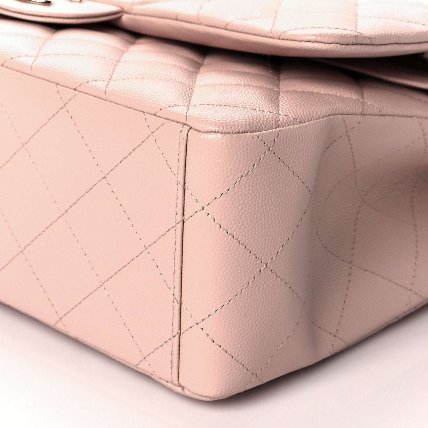 Caviar Quilted Maxi Double Flap Light Beige