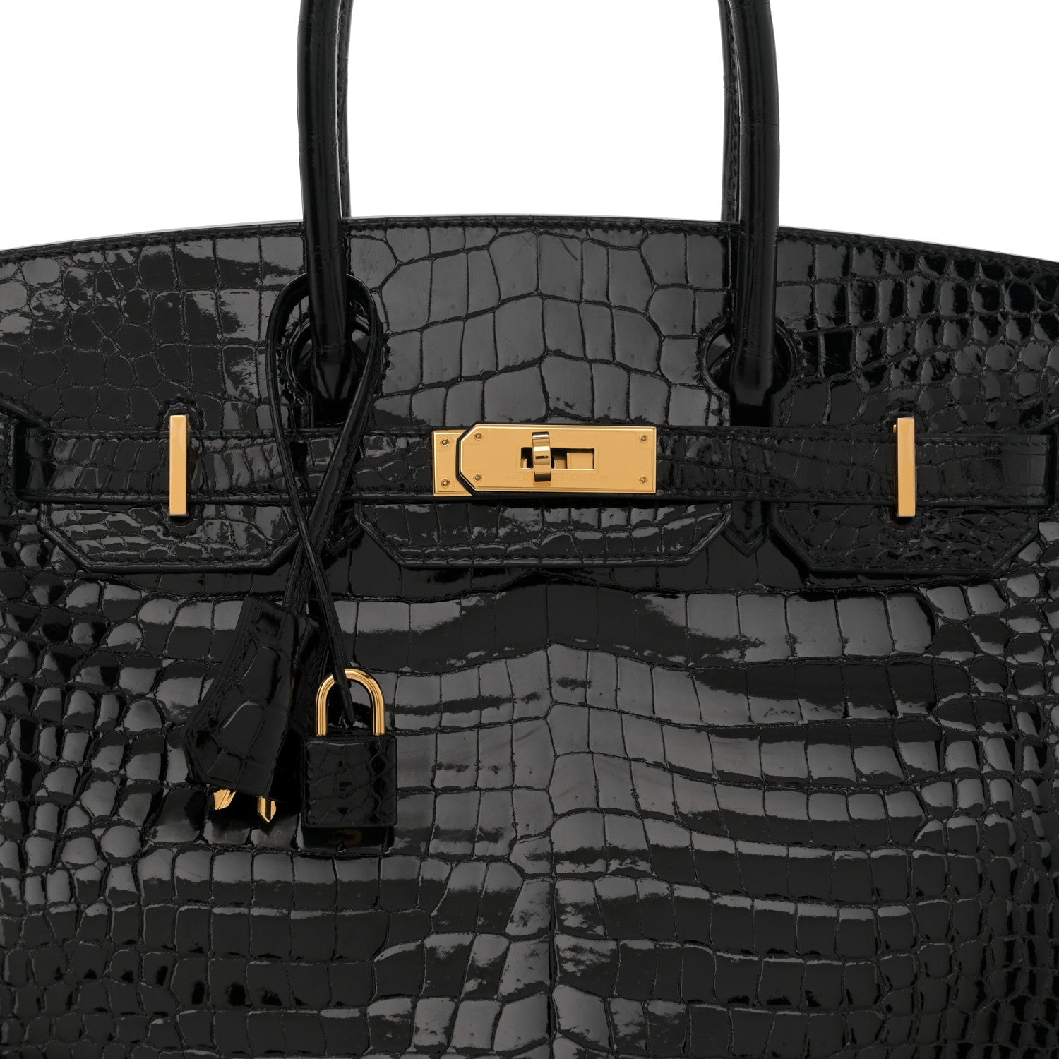 Hermes Shiny Porosus Crocodile Birkin 30 Black 8 of 13