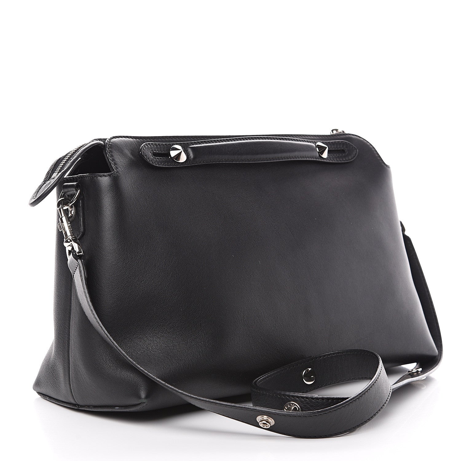 Fendi Vitello Dolce Large By The Way Boston Bag Black 2 of 12