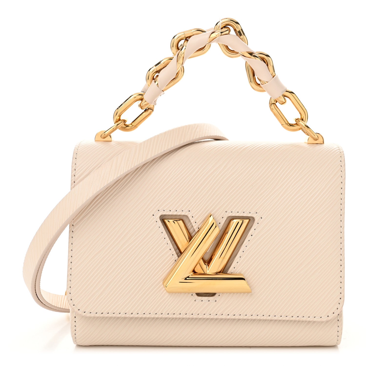Louis Vuitton Epi Twist Braided Chain Shoulder Bag PM Quartz White 1 of 10