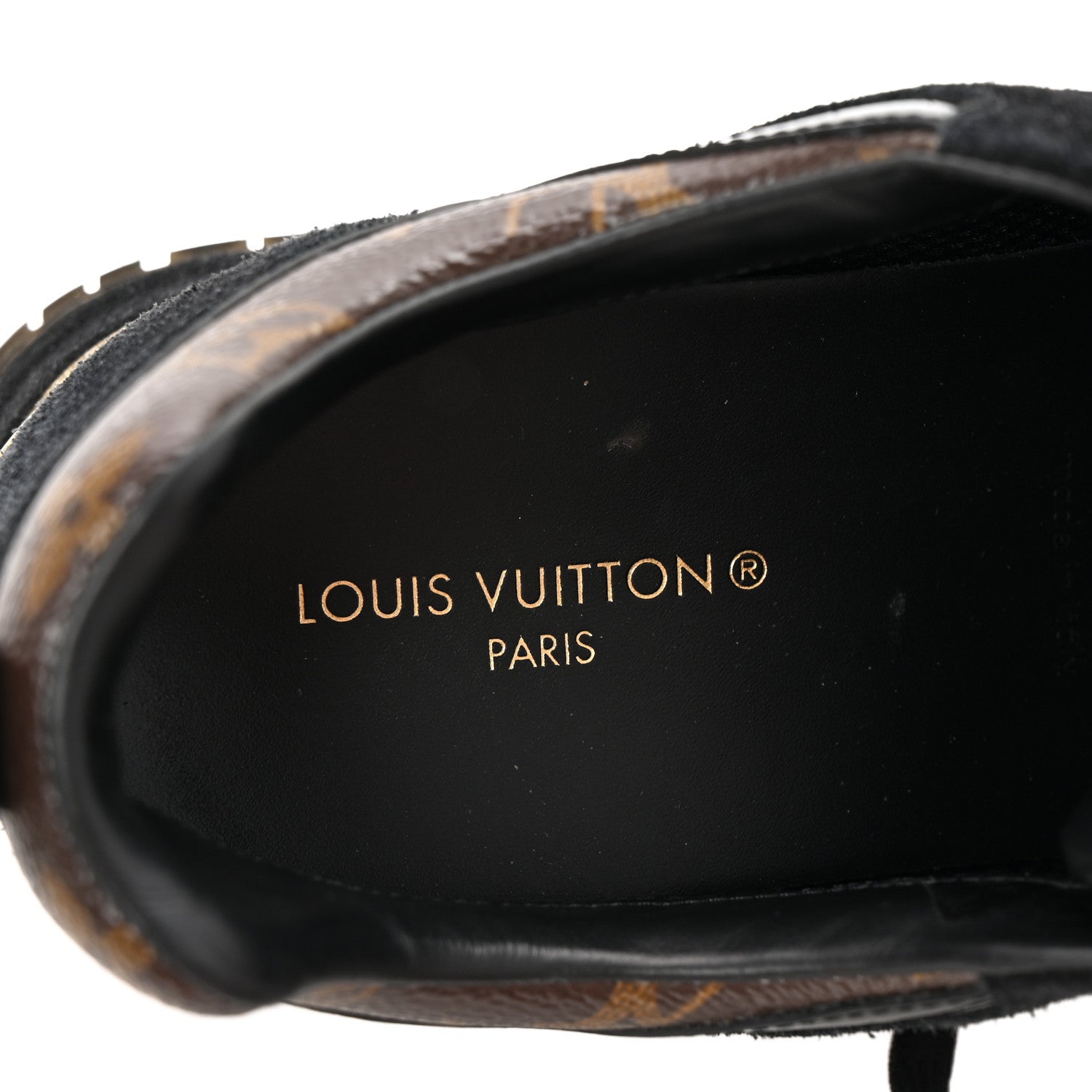 Louis Vuitton Suede Monogram Run Away Sneakers 39 Black 8 of 9