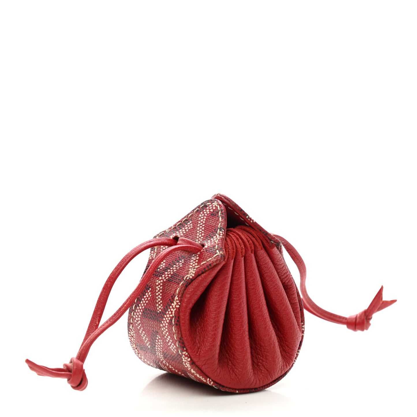 Goyardine Drawstring Coin Pouch Red