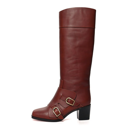 Christian Louboutin Calfskin Caballero 60 Calf Boots 37.5 Brown 1 of 6