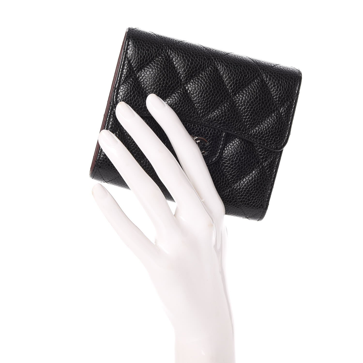 Chanel Caviar Quilted Compact Flap Wallet Black 2 of 9