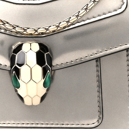 Bulgari Metallic Calfskin Small Serpenti Forever Snake Strap Crossbody Bag Silver 9 of 11