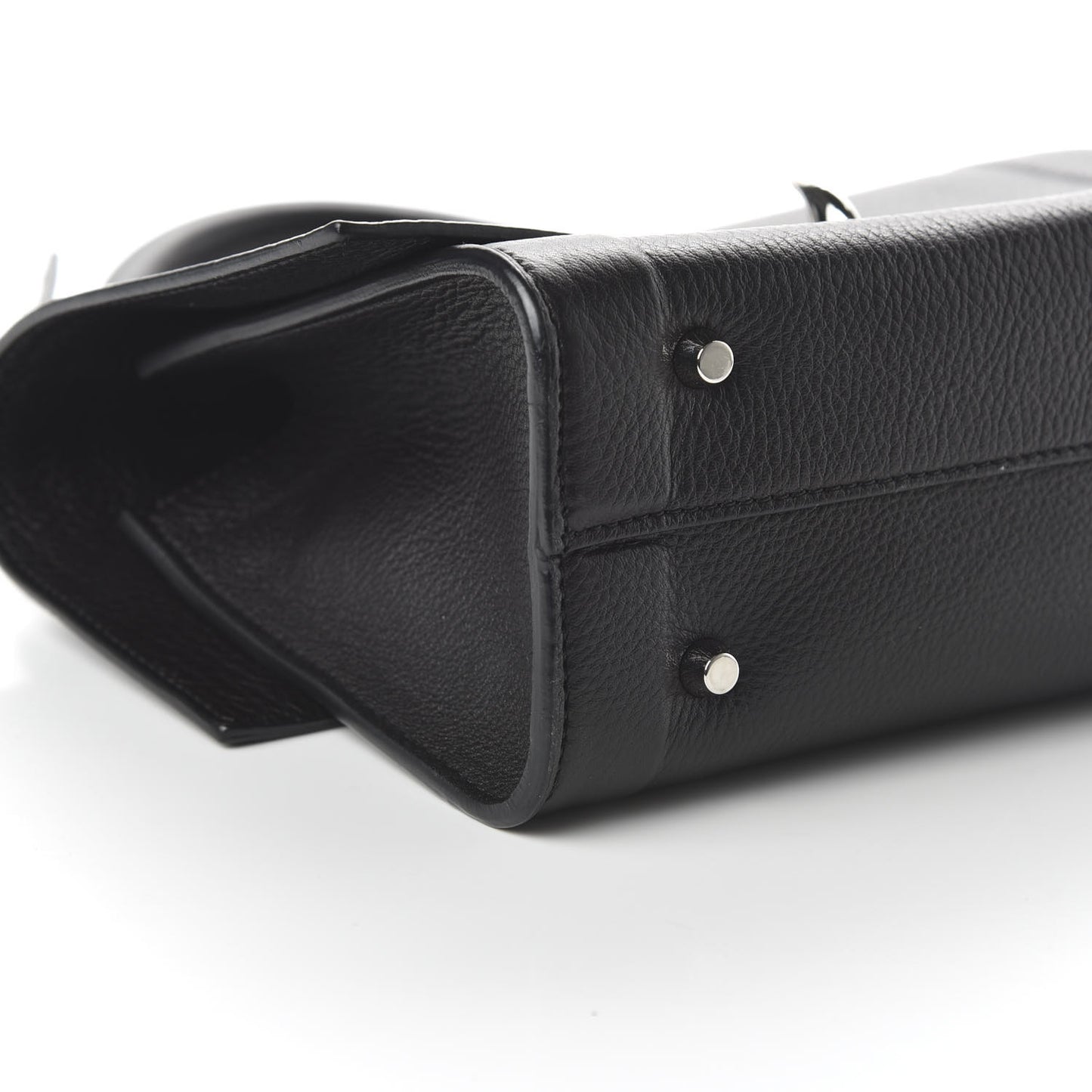 Grained Calfskin Mini Shark Lock Satchel Black