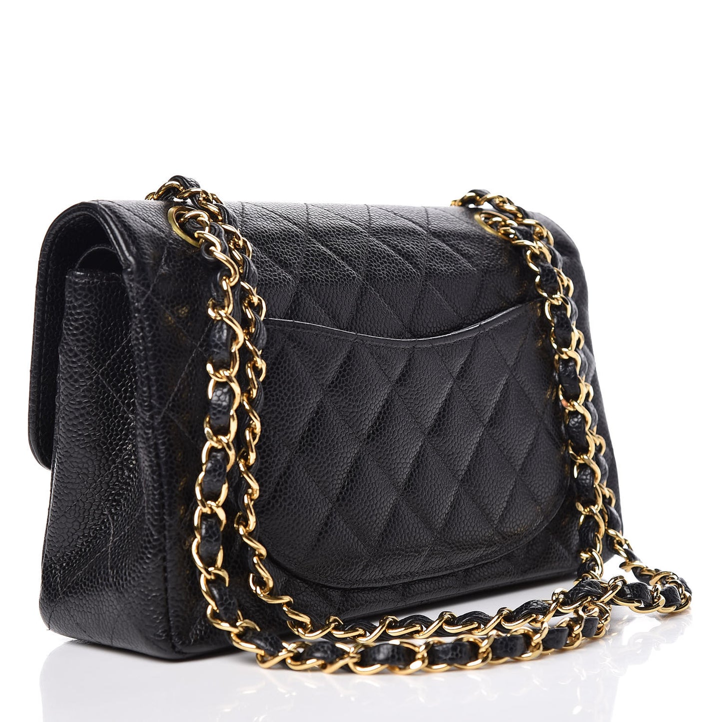 Caviar Quilted Small Double Flap Black