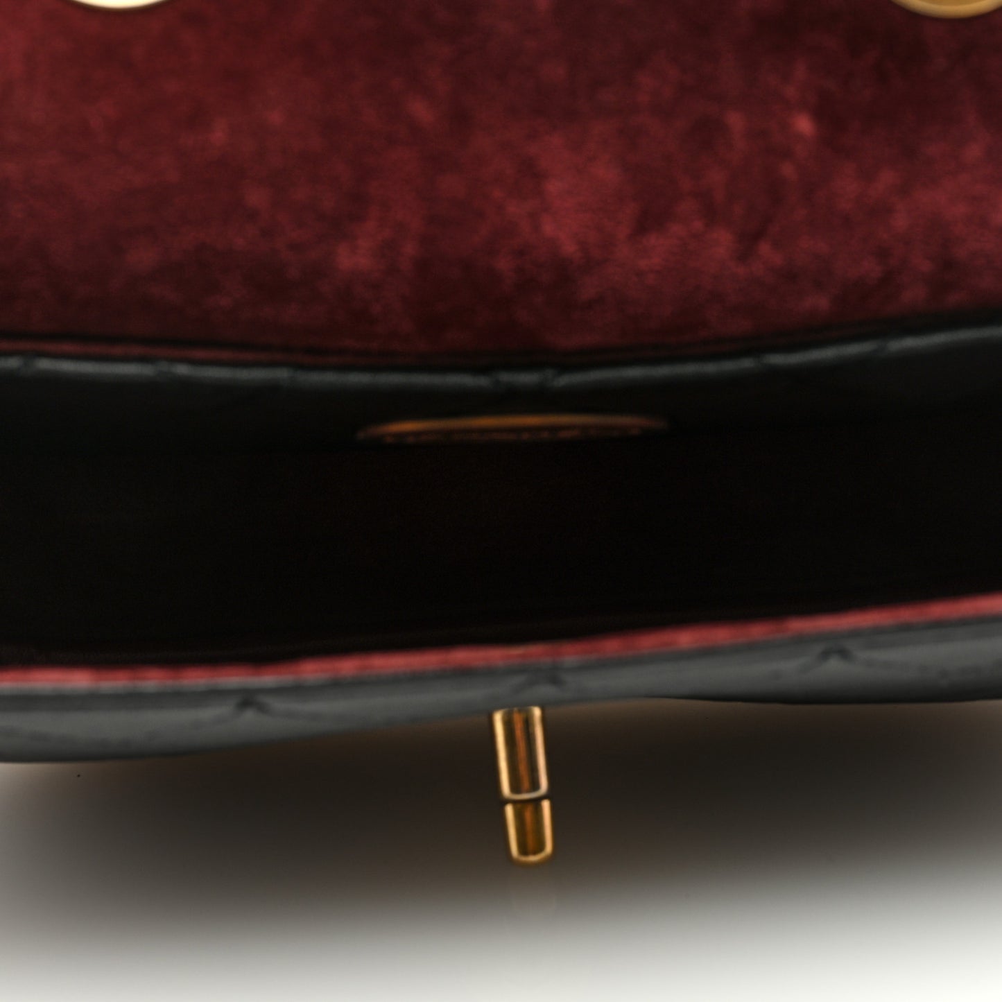 Calfskin Quilted Multi Pouching Flap And Coin Purse Black