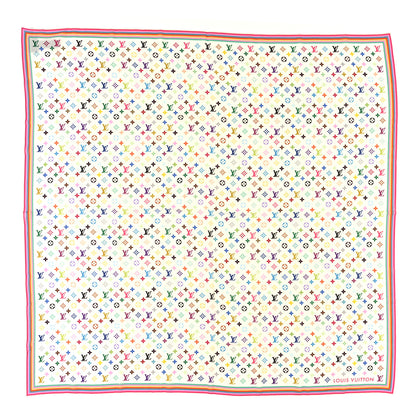 Louis Vuitton LV X TM Wool Silk Monogram Multicolor Shawl White 1 of 3