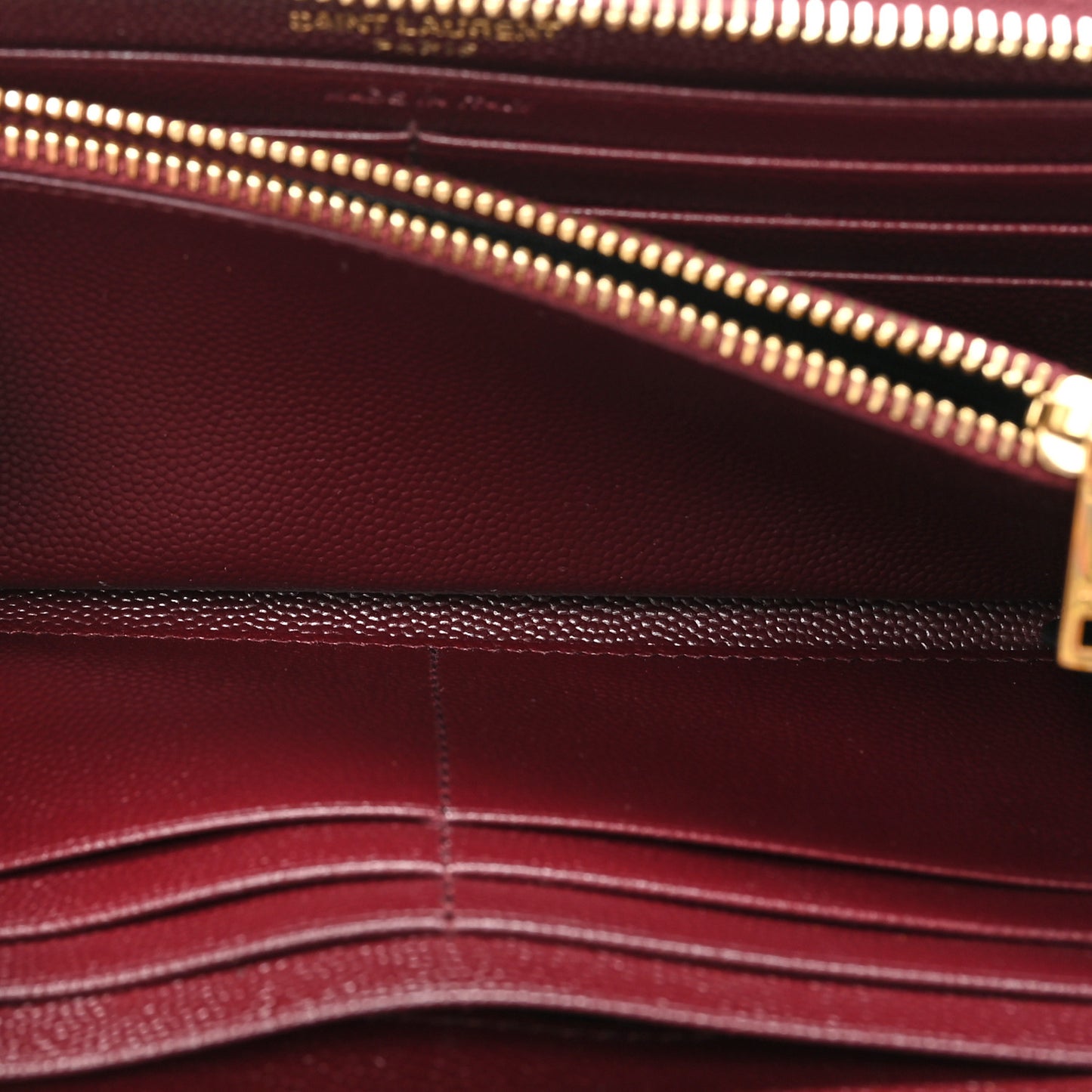 Grain de Poudre Textured Matelasse Chevron Monogram Zip Around Wallet Rouge Legion