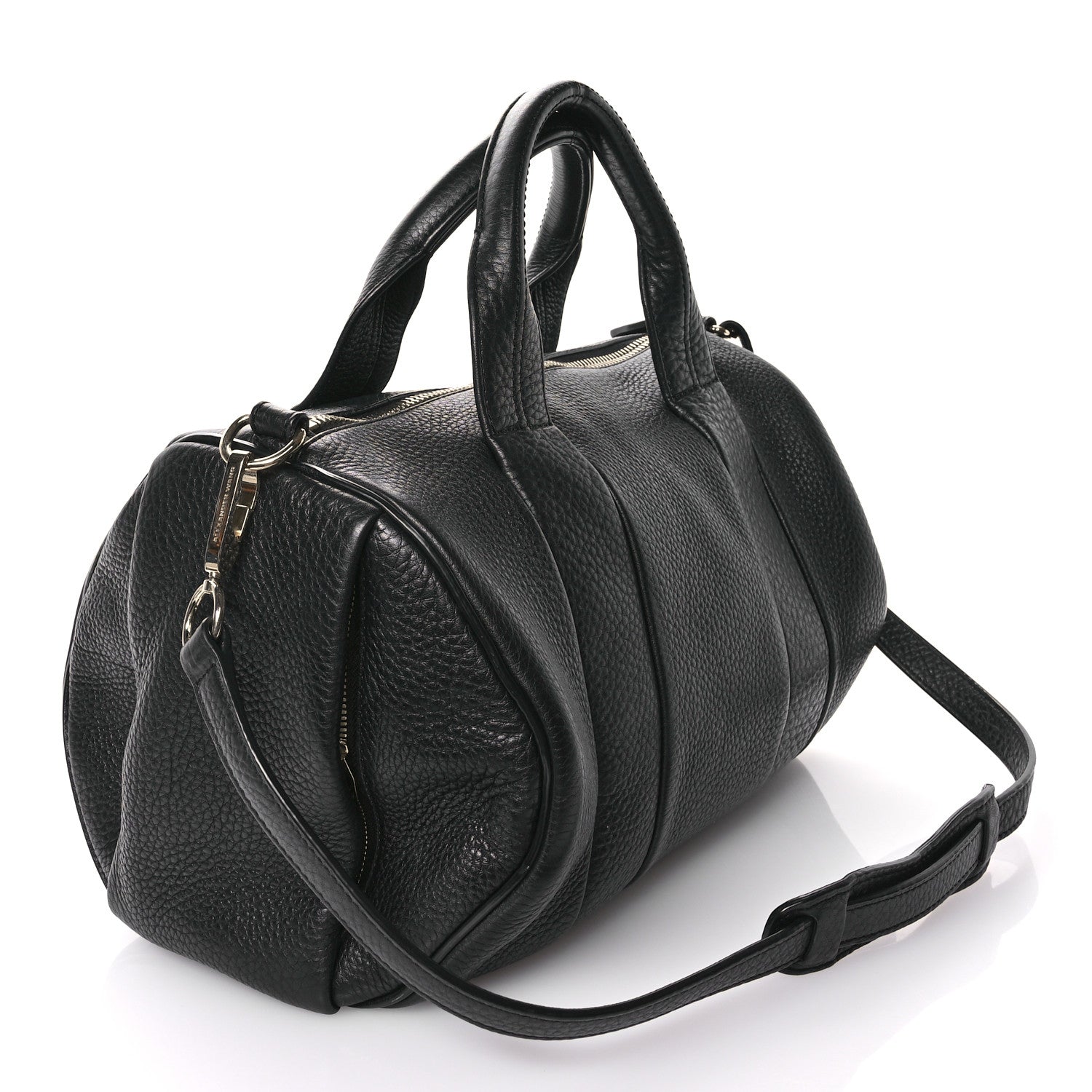 Alexander Wang Pebbled Lambskin Rocco Black Pale Gold Hardware 3 of 9