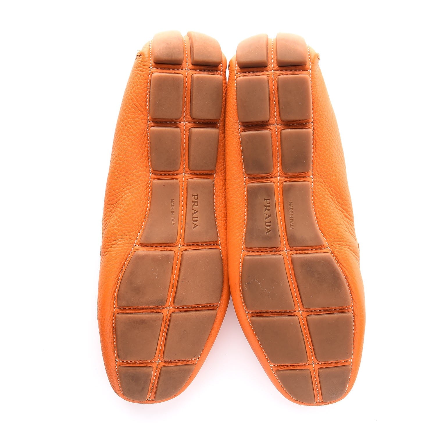 Prada Vitello Daino Loafers 40 Papaya 5 of 11