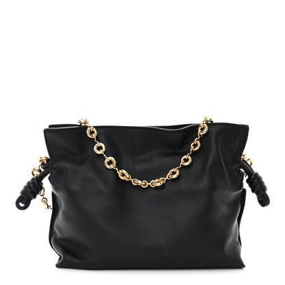 Loewe Nappa Calfskin Mini Flamenco Knot Clutch With Chain Black 1 of 10