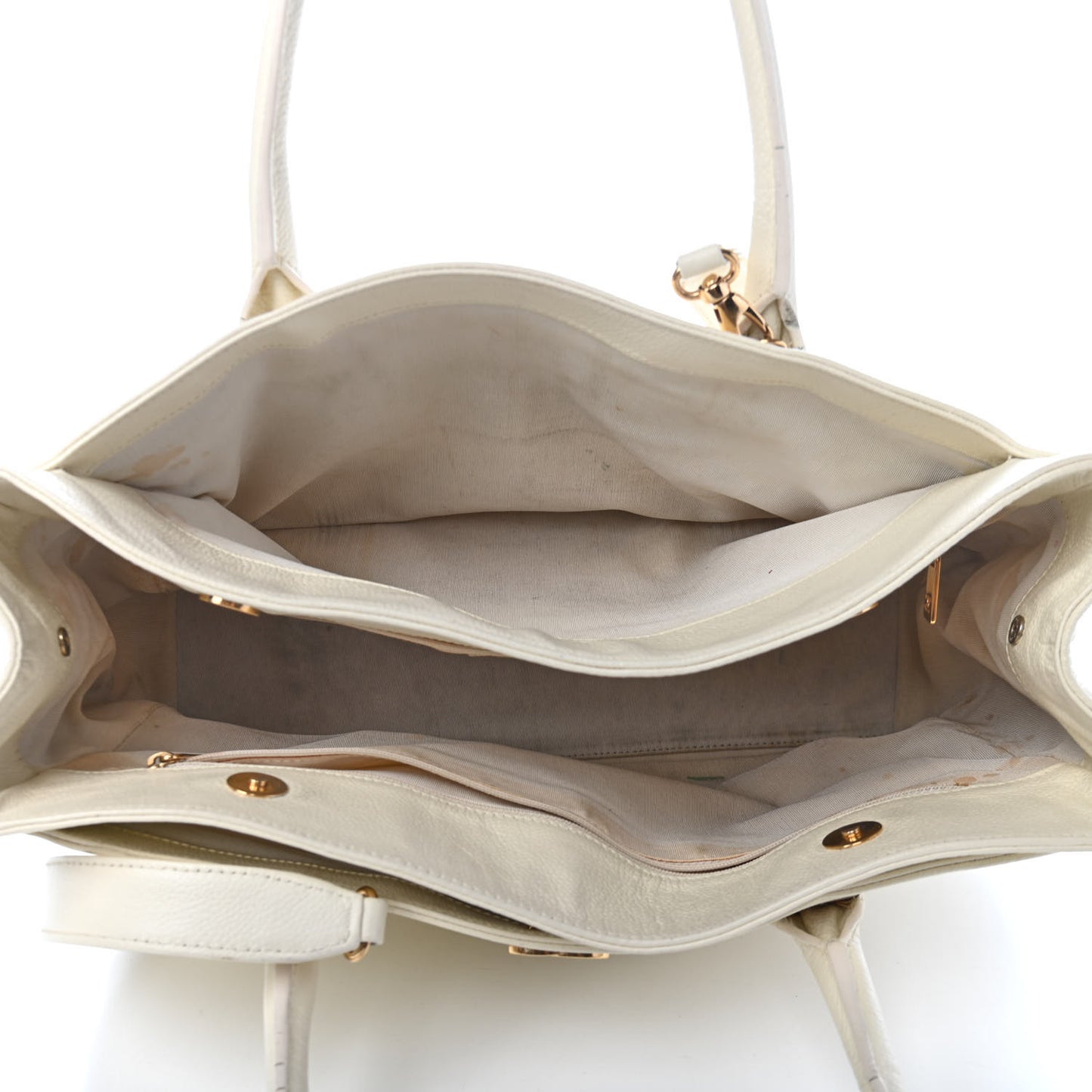 Calfskin Cerf Executive Shopper Tote White