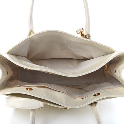 Chanel Calfskin Cerf Executive Shopper Tote White 4 of 22