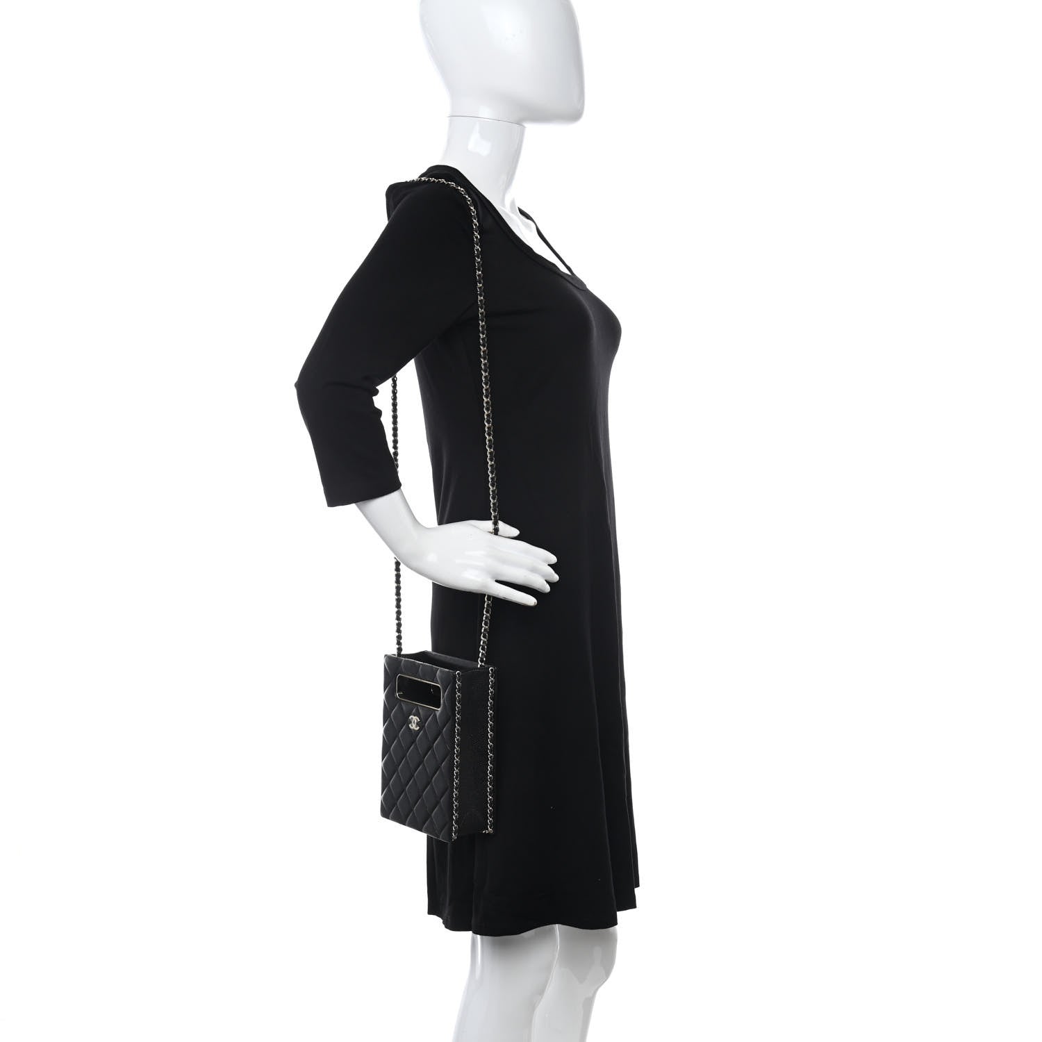 Chanel Caviar Quilted Evening Box Bag Black 2 of 11