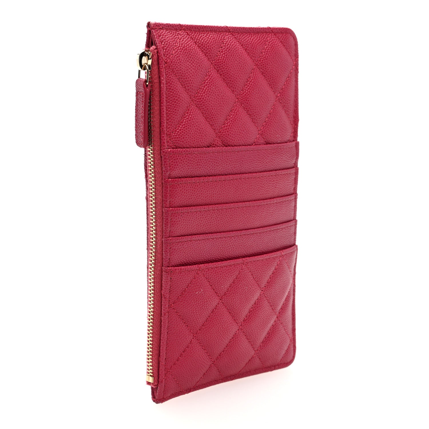 Chanel Caviar Quilted Classic Flat Wallet Pouch Pink 3 of 7