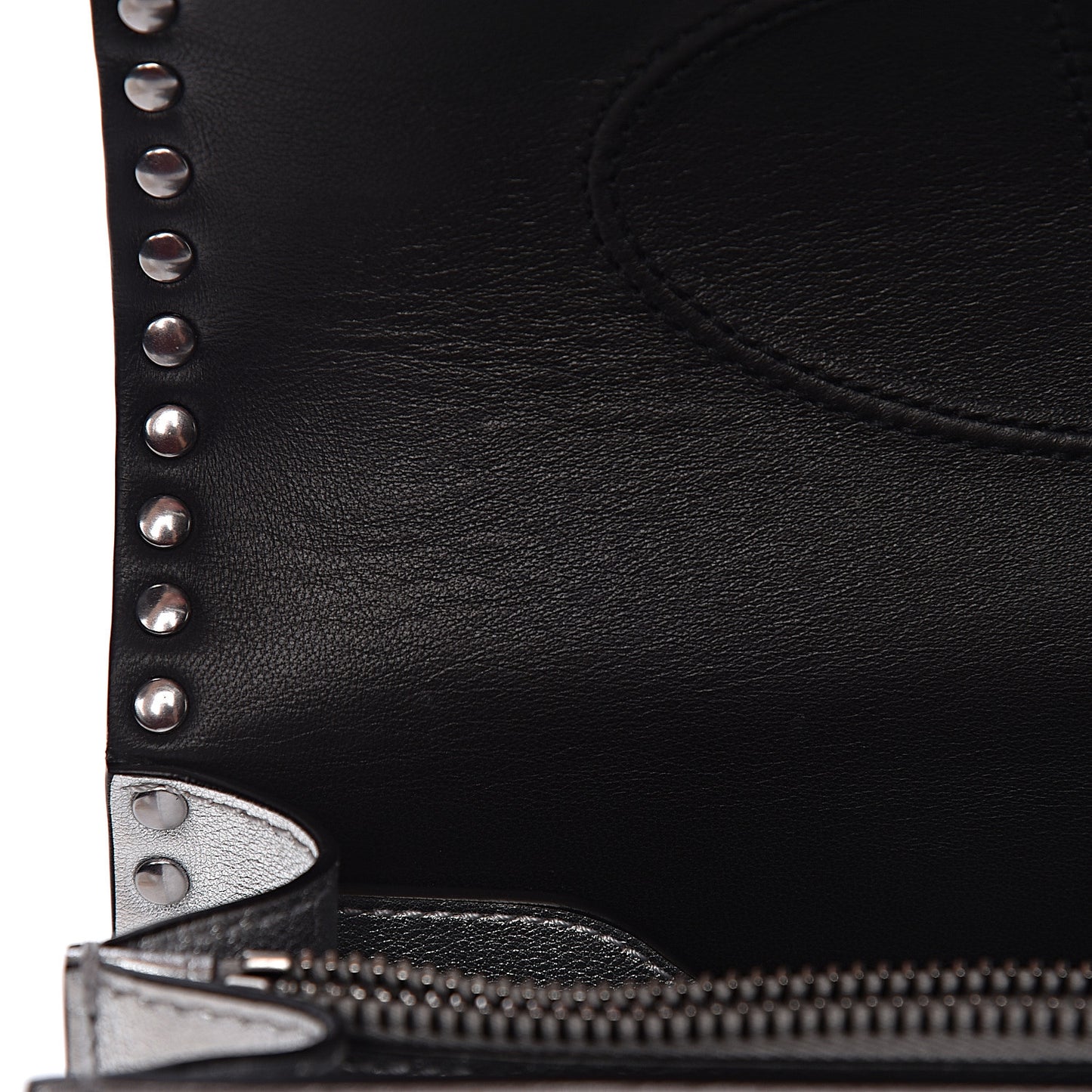 Metallic Calfskin Small Rockstud No Limit Shoulder Bag Silver