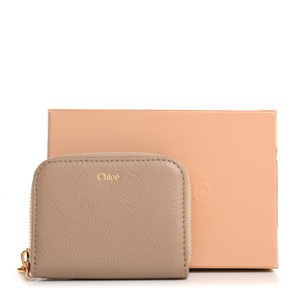 Chloe Shiny Grained Calfskin Banana Zipped Coin Purse Boyish Brown 10 of 10