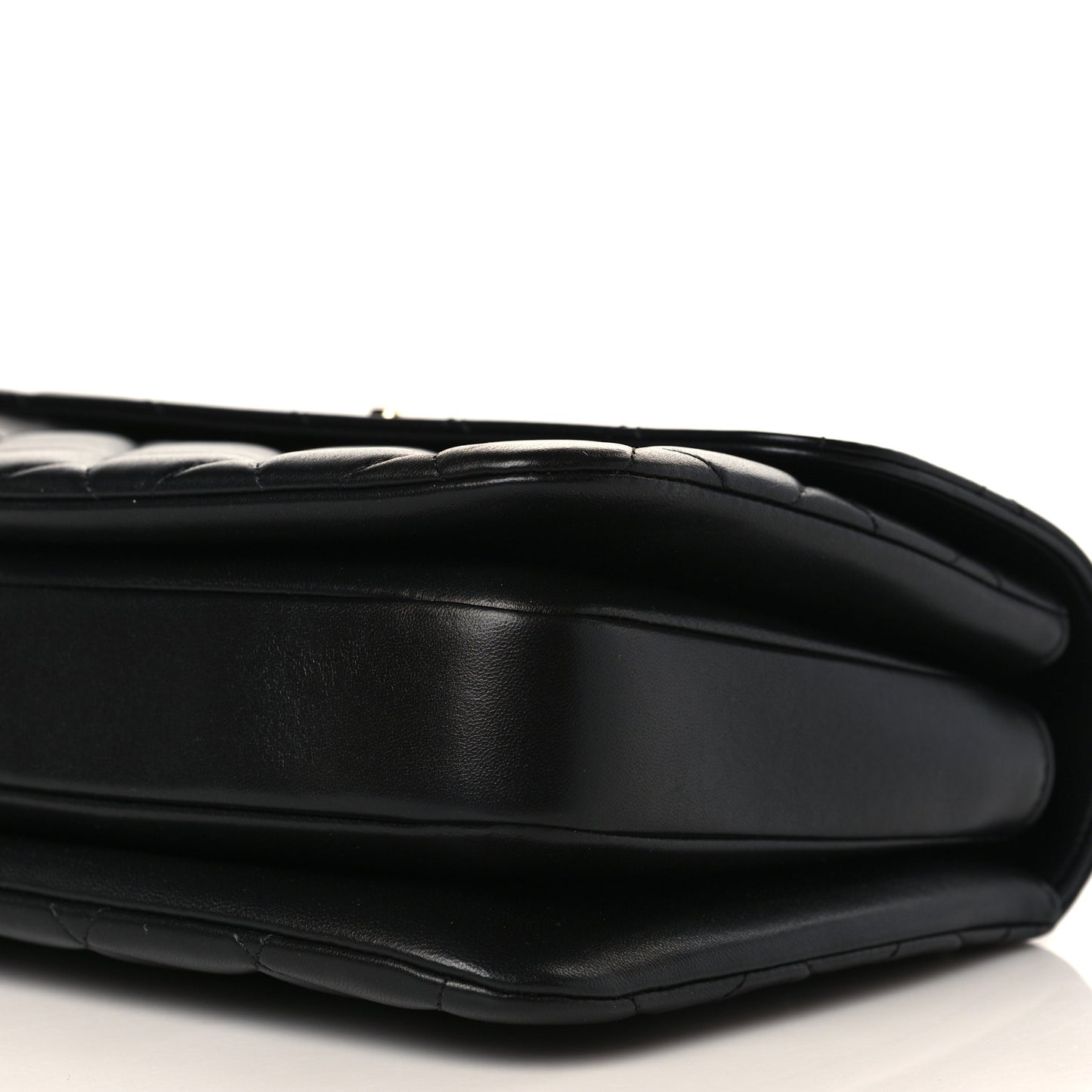Lambskin Quilted Medium Trendy Chain CC Flap Dual Handle Bag Black