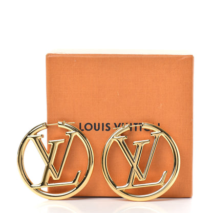 Louis Vuitton Metal Louise Hoop Earrings Gold 5 of 5