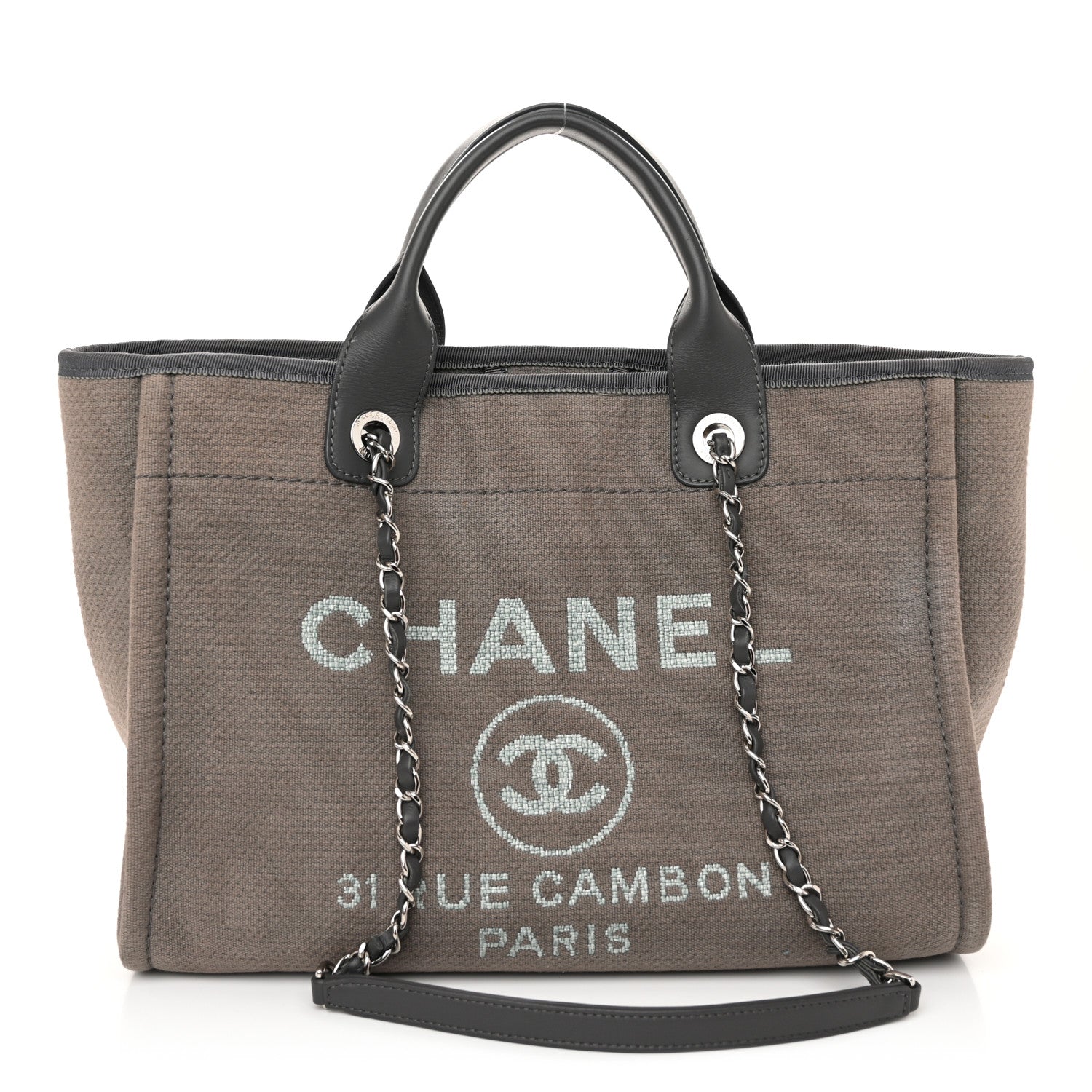 Chanel Mixed Fibers Small Deauville Tote Grey 1 of 13