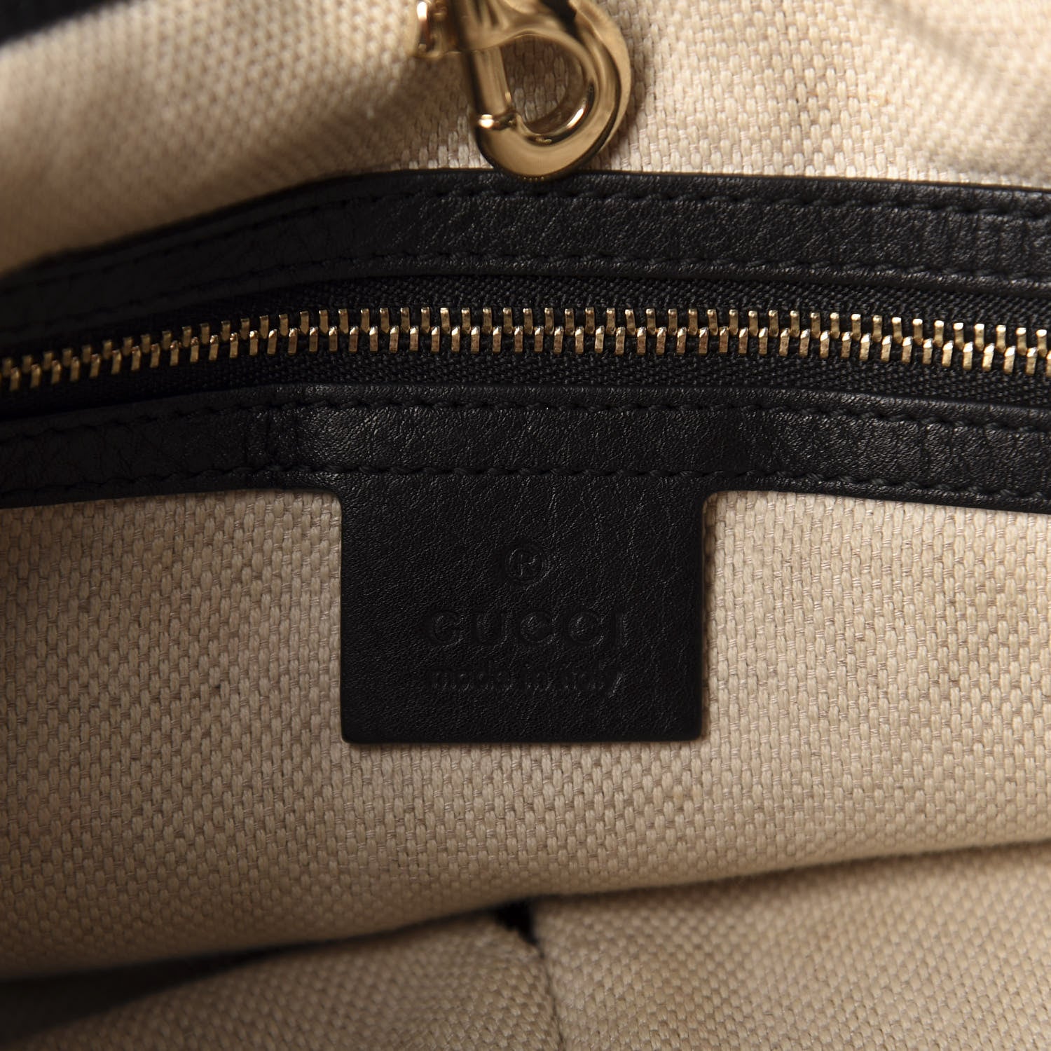 Gucci Pebbled Calfskin Medium Soho Chain Shoulder Bag Black 8 of 10