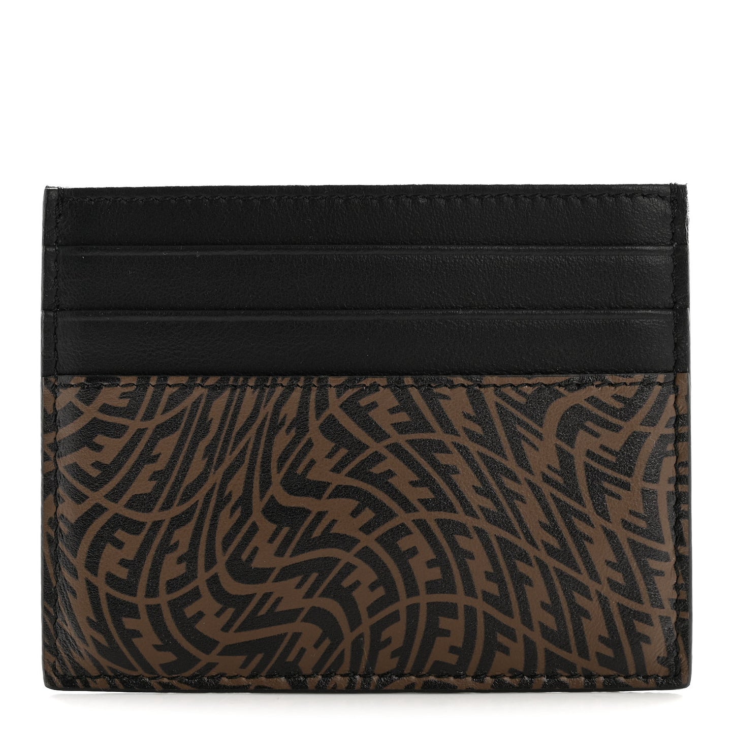 X SARAH COLEMAN Vitello Grace Light Micro FF Vertigo Embossed Card Holder Maya Black