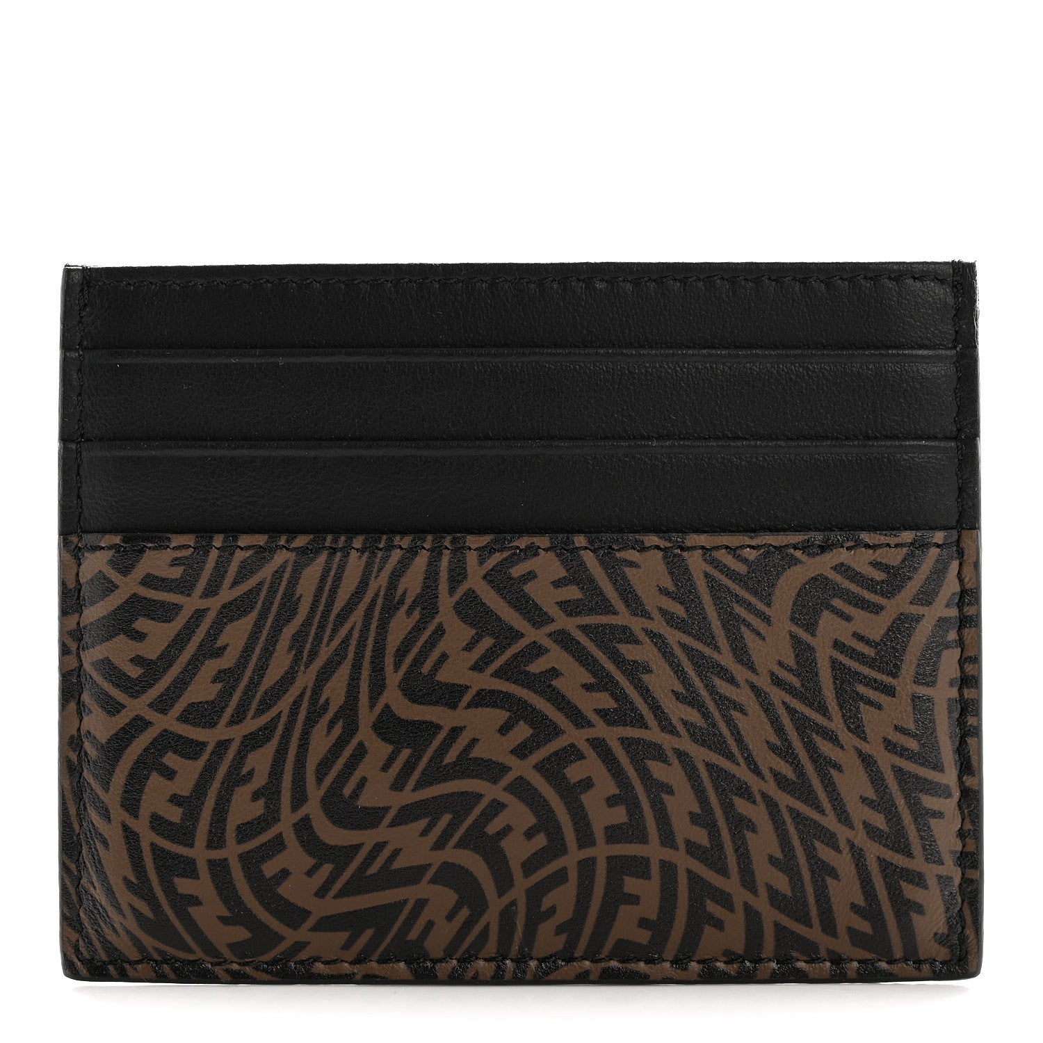 Fendi X SARAH COLEMAN Vitello Grace Light Micro FF Vertigo Embossed Card Holder Maya Black 1 of 6