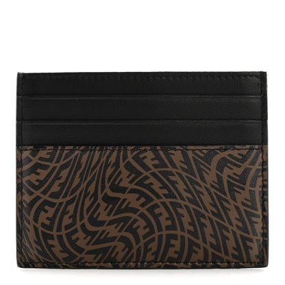 Fendi X SARAH COLEMAN Vitello Grace Light Micro FF Vertigo Embossed Card Holder Maya Black 1 of 6