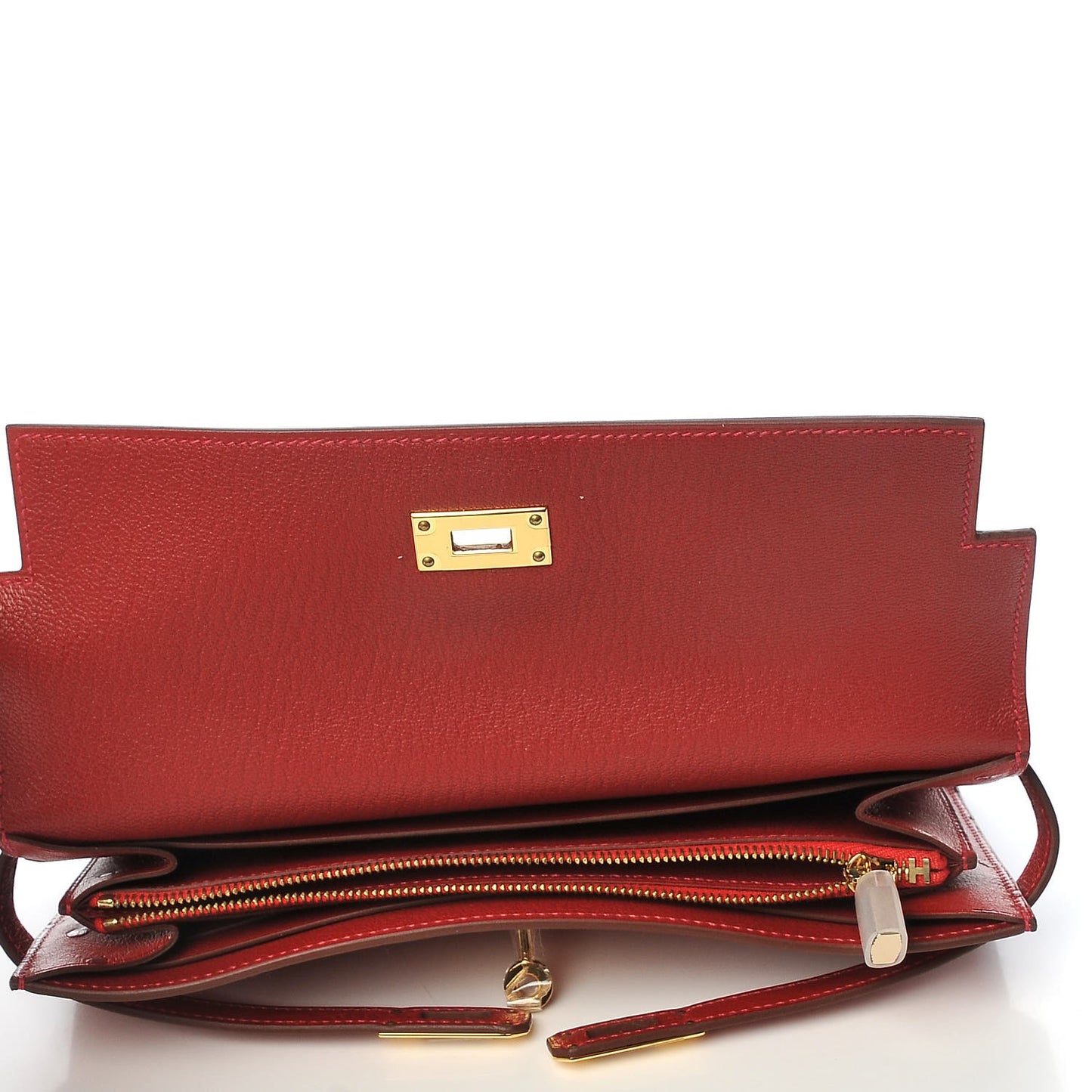 Ostrich Kelly Longue Wallet Rouge Vif