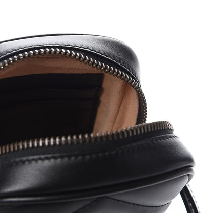 Gucci Calfskin Matelasse Mini GG Marmont Crossbody Bag Black 4 of 12