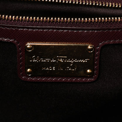 Salvatore Ferragamo Hammered Calfskin Vara Bow Chain Flap Crossbody  Pink Purple 6 of 9