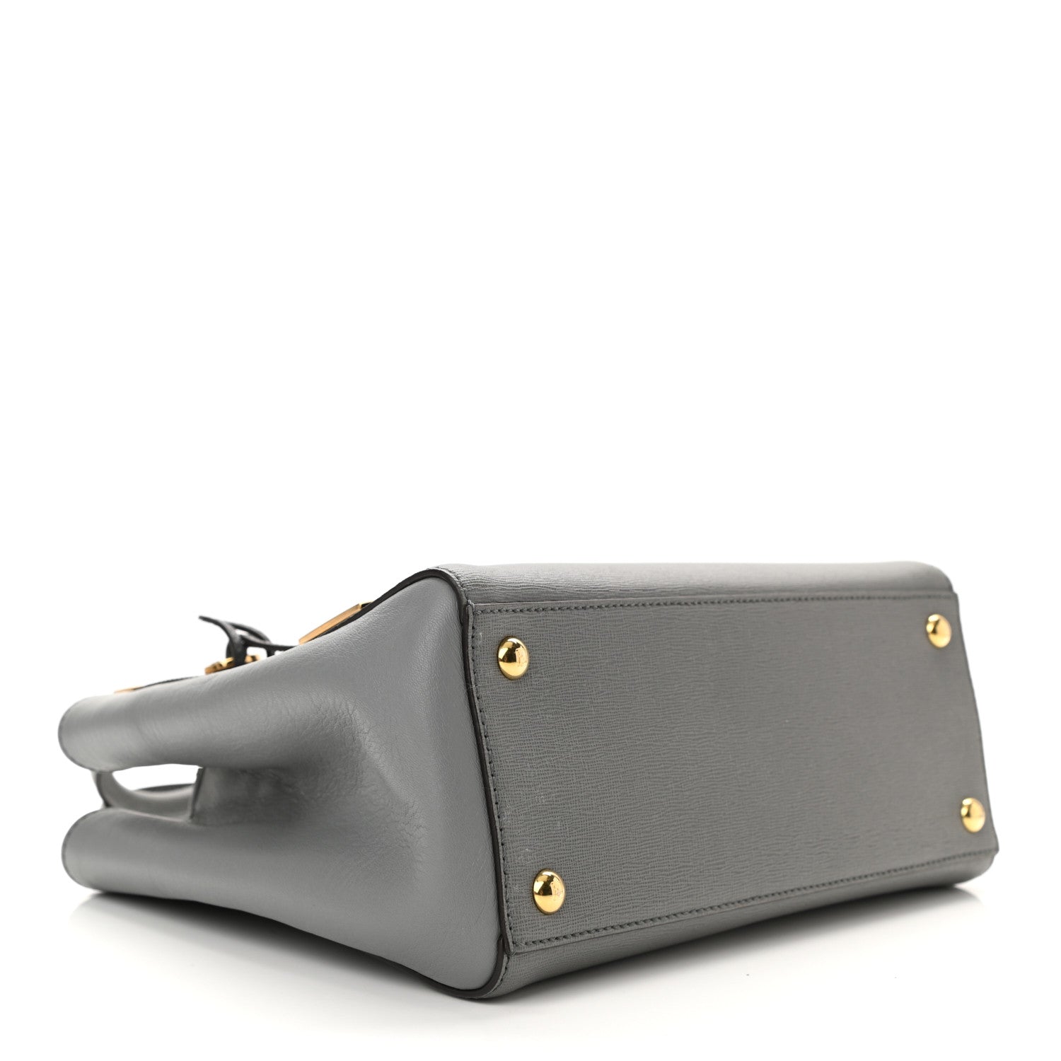 Fendi Vitello Elite Petite 2Jours Tote Grigio Grigio Chiaro 4 of 10
