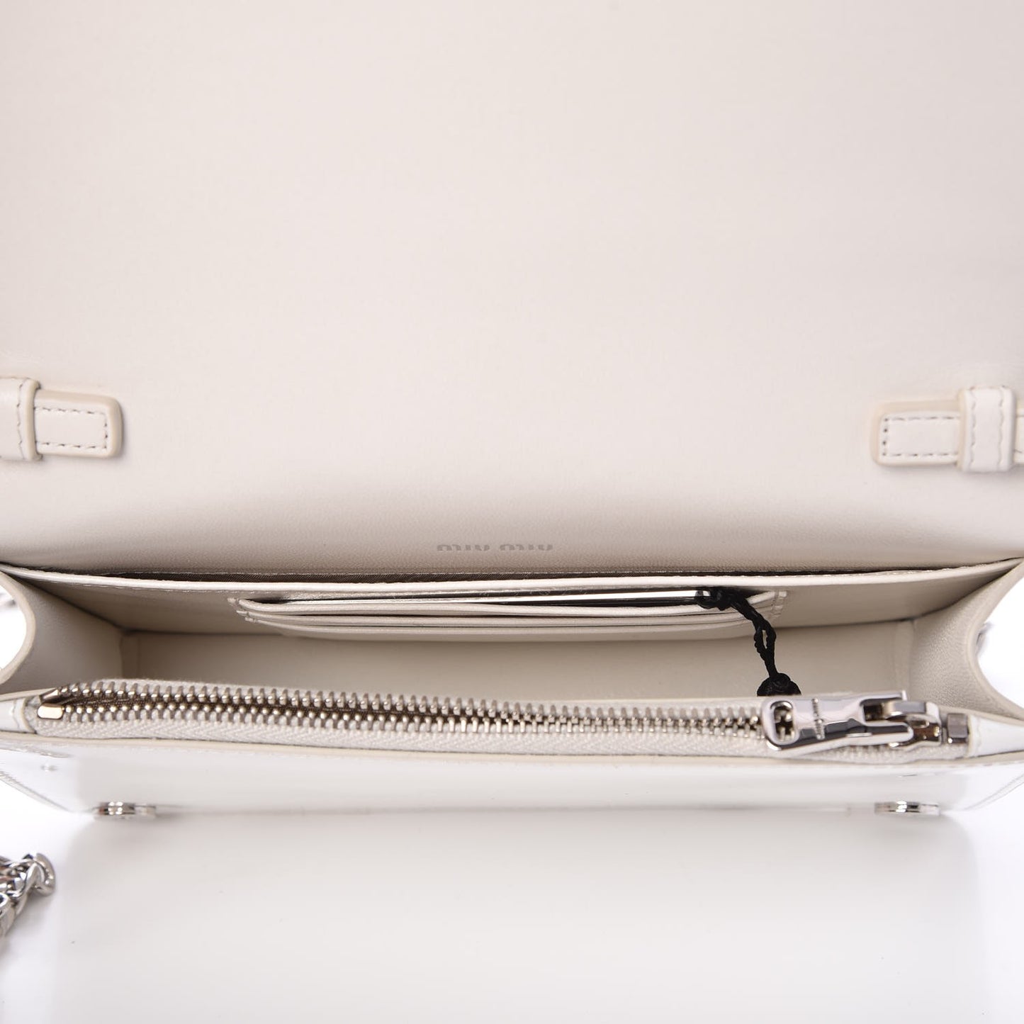 Patent Crystal Logo Mini Crossbody White