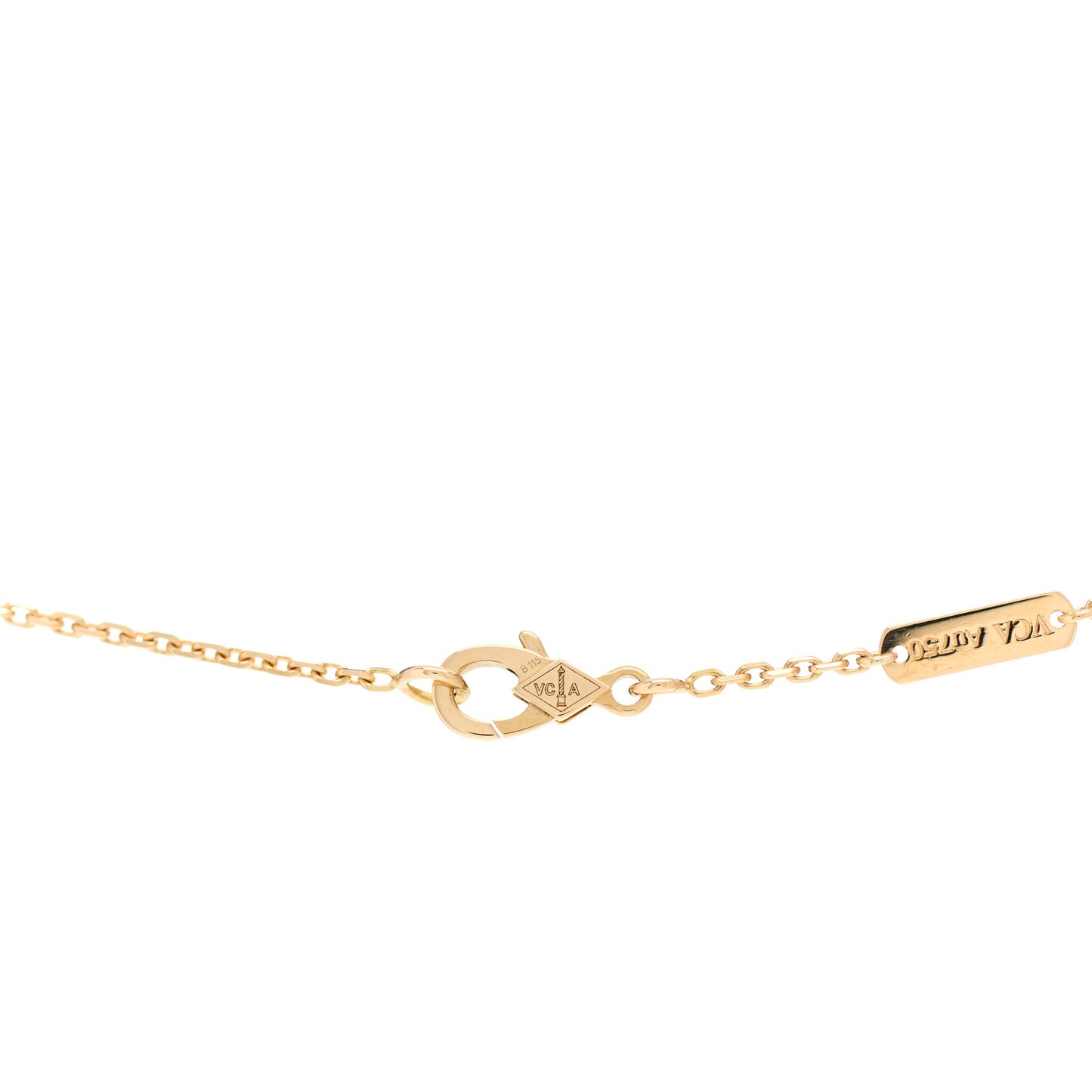 18K Yellow Gold Carnelian Vintage Alhambra Pendant Necklace