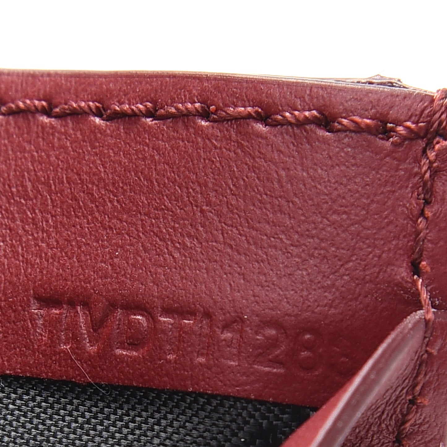 Smooth Calfskin Vintage Check Sandon Card Case Crimson