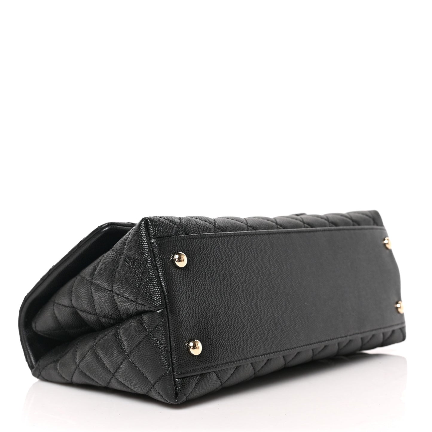 Caviar Quilted Small Coco Handle Flap Black
