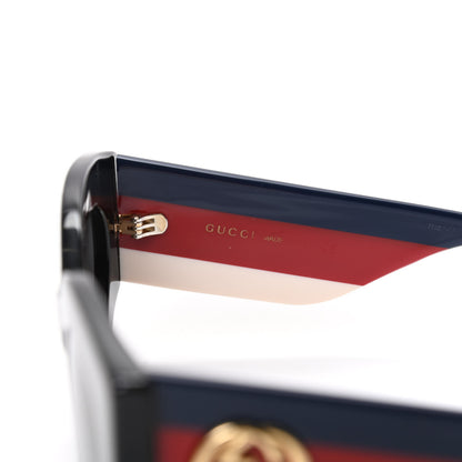 Gucci Acetate Oversized Rectangle Frame Web Sunglasses GG 0275/S Black 5 of 8
