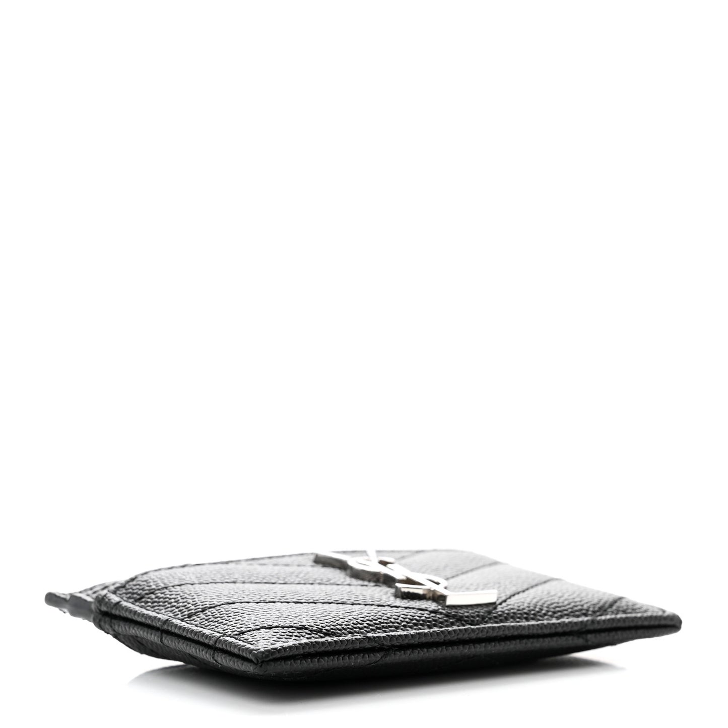 Grain De Poudre Matelasse Chevron Monogram Credit Card Case Black