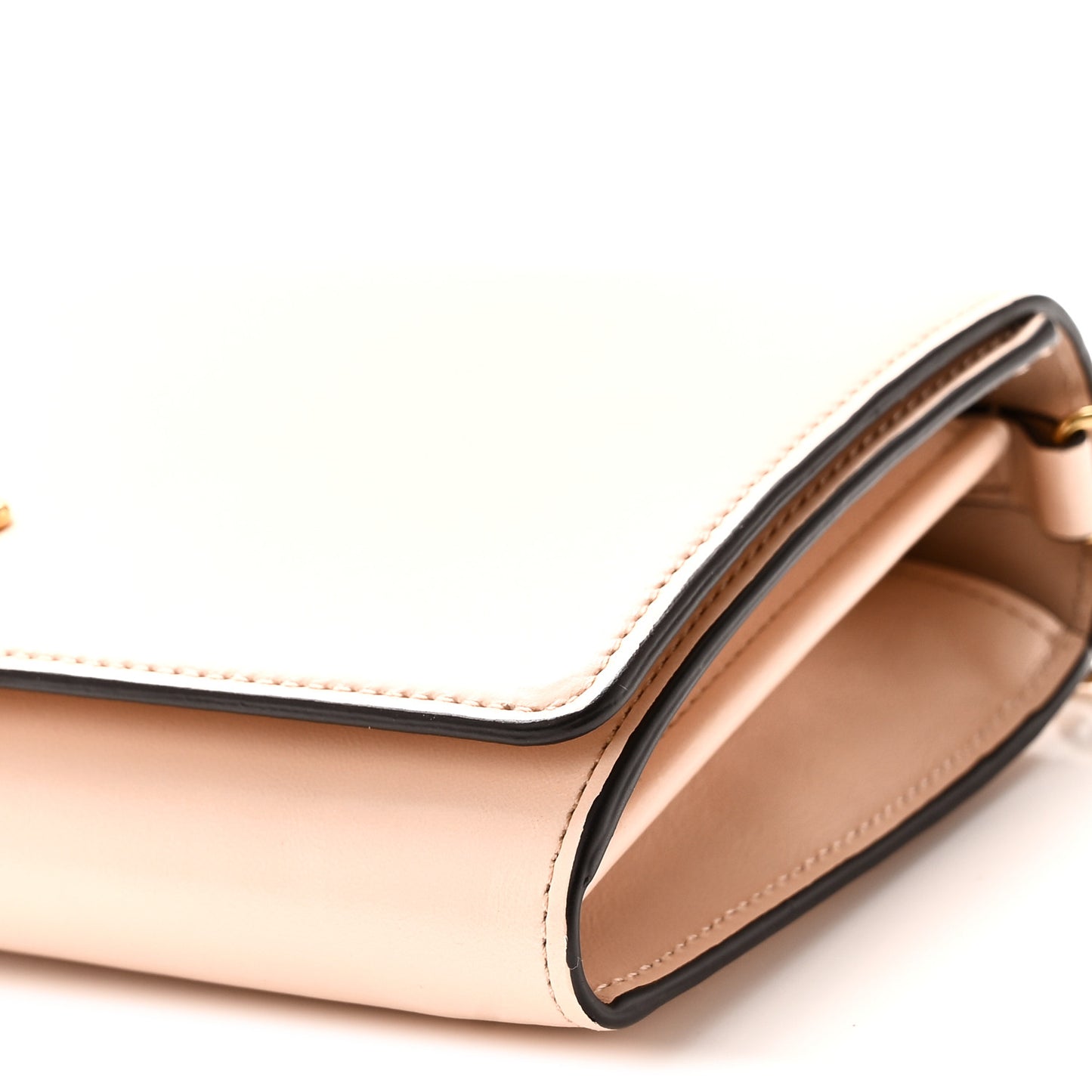 Calfskin Iconic Flap Wallet On Chain Cement Pink