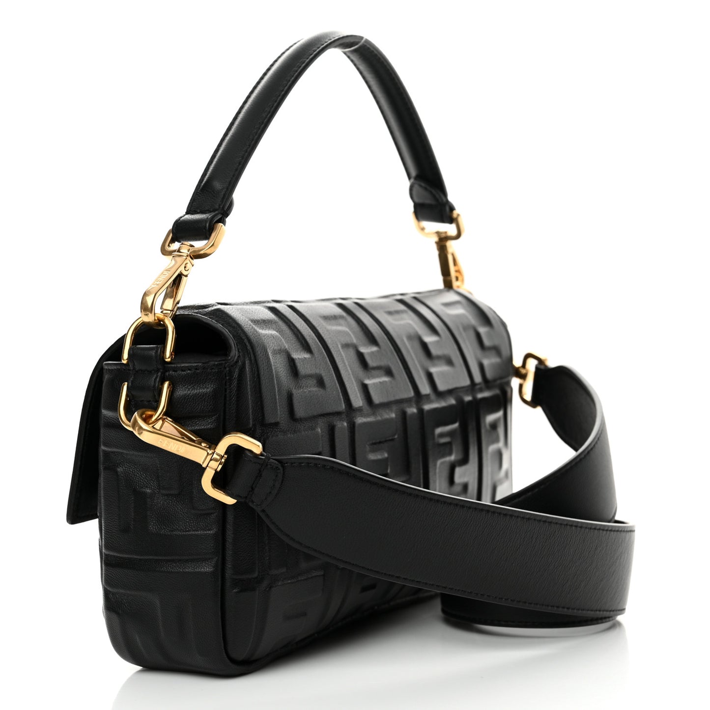 Nappa FF 1974 Embossed Baguette Black