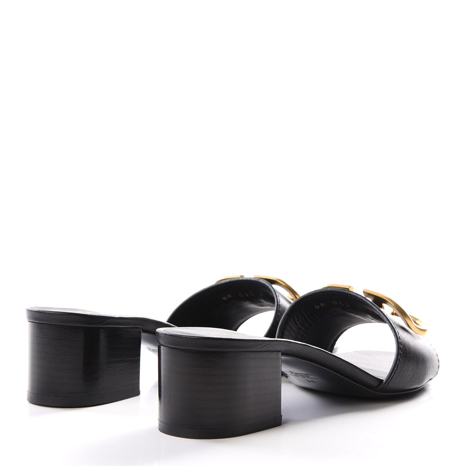 Valentino Garavani Grainy Cowhide VLogo 45mm Slide Sandals 36 Black 4 of 9